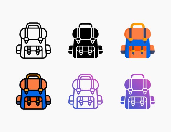 Bag School Icon: Graphics and Icons for Creative Design