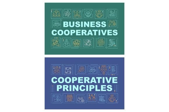 Business Co-ops Word Concepts Banner Set: Graphics for Real Publishing