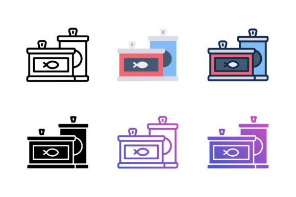 Canned Food Fish Icon Graphics