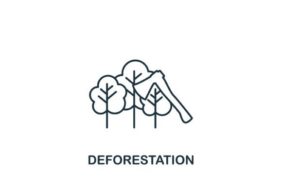 Deforestation Icon: Graphics and Icons for Real Business Use