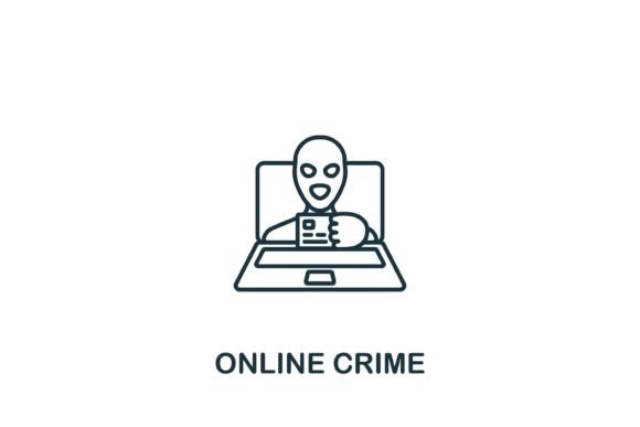 Online Crime Icon: Graphics and Icons for Digital Design