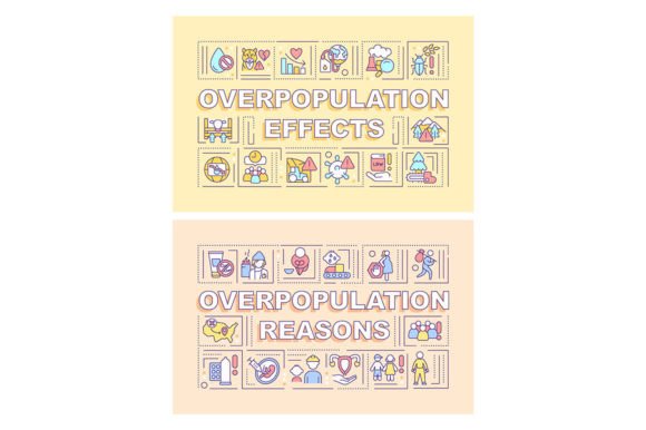 Overpopulation Word Concepts Banner Set