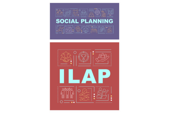 Social Planning Word Concepts Banner Set: Graphics for Creative Projects